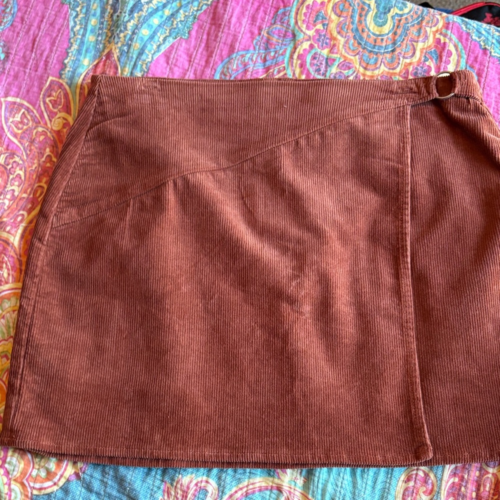 SO Rust Corduroy Mini Skirt